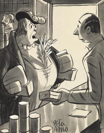 (THE NEW YORKER.) PETER ARNO. Young man! You put that celery in a bag, where it belongs!
